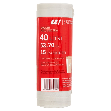 Sacchi Pattumiera 40 Litri con Manici U! Confronta e Risparmia